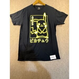 Pokemon Pikachu Neon Graphic T-Shirt Black Mens Size Medium 025 Anime Tee
